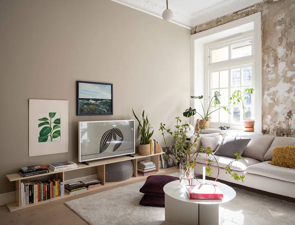 Murs peints à la main et cuisine blanche-verte inhabituelle : appartement à Göteborg (75 m²) - Gallery image 14