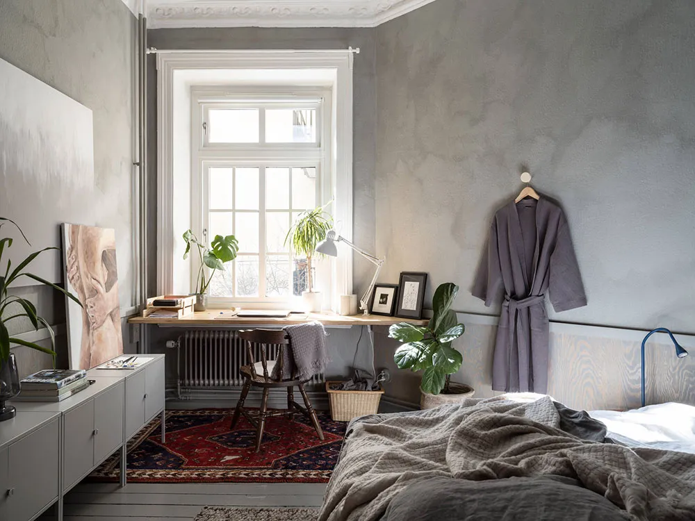 Murs peints à la main et cuisine blanche-verte inhabituelle : appartement à Göteborg (75 m²) - Gallery image 6