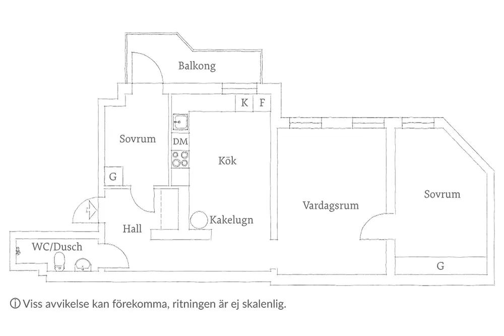 Murs peints à la main et cuisine blanche-verte inhabituelle : appartement à Göteborg (75 m²) - Gallery image 33