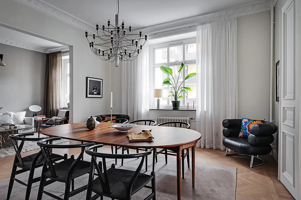 Elegante diseño escandinavo con acentos oscuros en el decorado - Gallery image 12