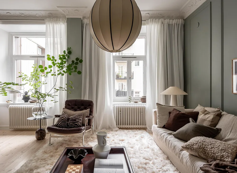 Helle Wohnung mit olivengrünen Wänden in Göteborg (66 qm) - Gallery image 5