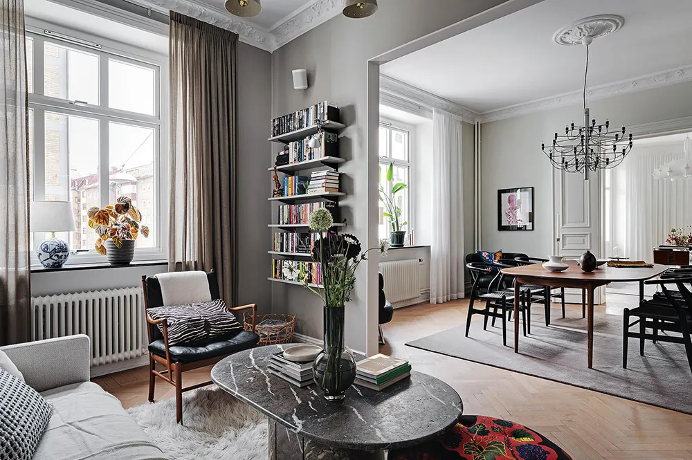 Elegante diseño escandinavo con acentos oscuros en el decorado - Gallery image 14