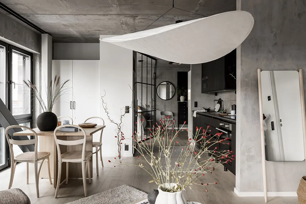 Маленькая скандинавская квартира с бетонными стенами (46 кв. м) - Gallery image 5