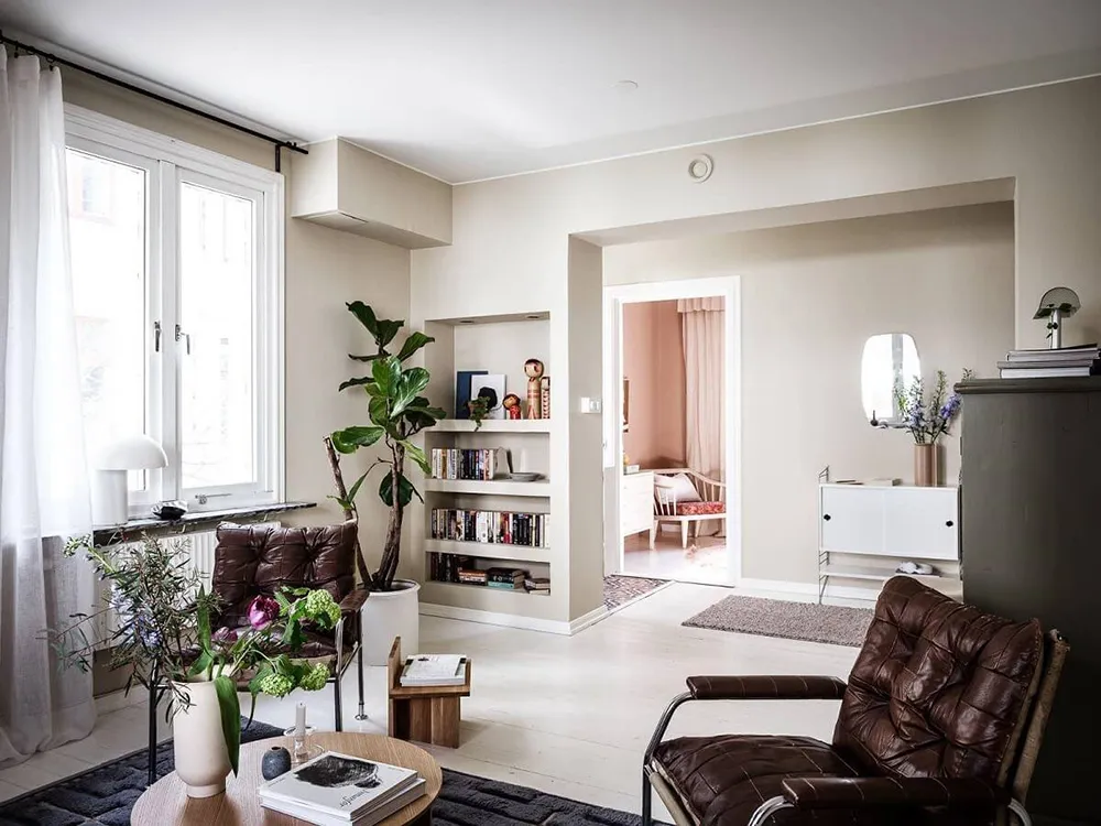 Appartement scandinave avec salon beige et chambre à coucher terre deSienne (68 m²) - Gallery image 6