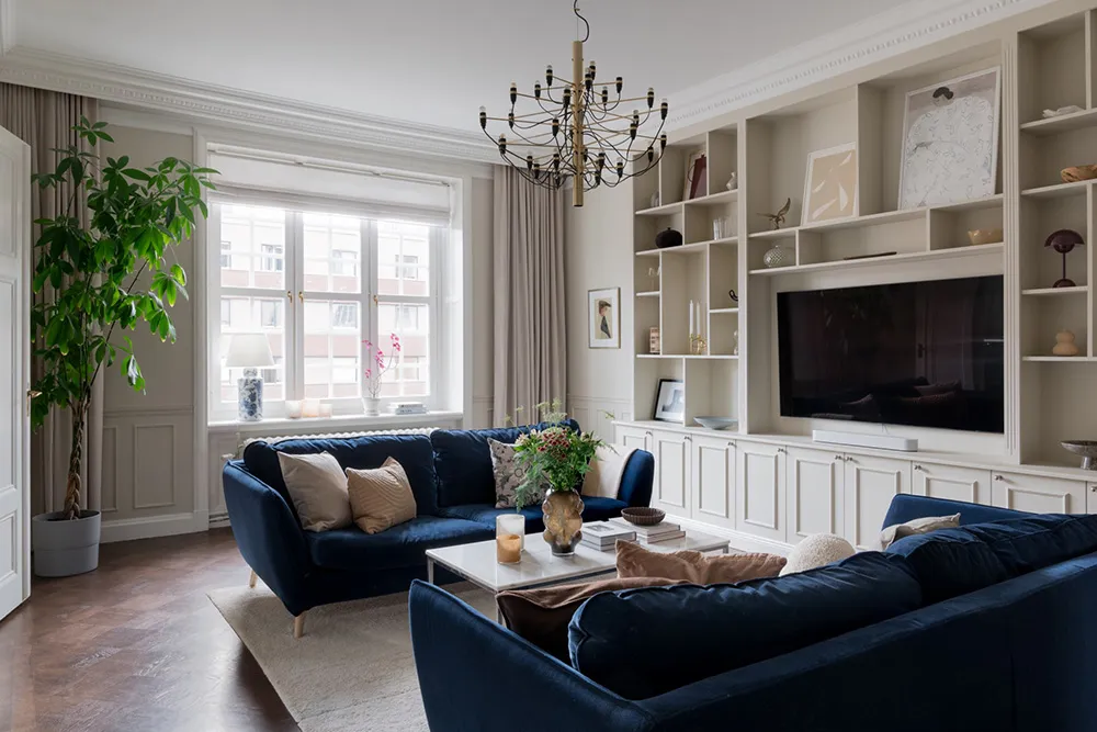 Красивые оттенки синего в дизайне элегантной квартиры в Стокгольме (93 кв. м) - Gallery image 5