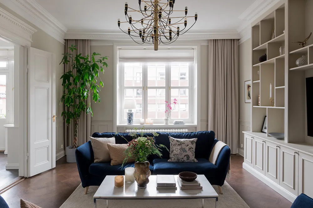 Красивые оттенки синего в дизайне элегантной квартиры в Стокгольме (93 кв. м) - Gallery image 4