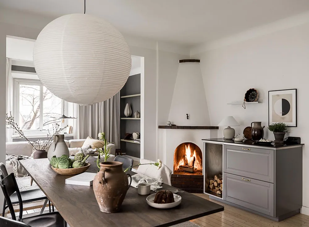 Gemütlicher grau-beige Interior mit Kamin in Göttingen (58 qm) - Gallery image 3