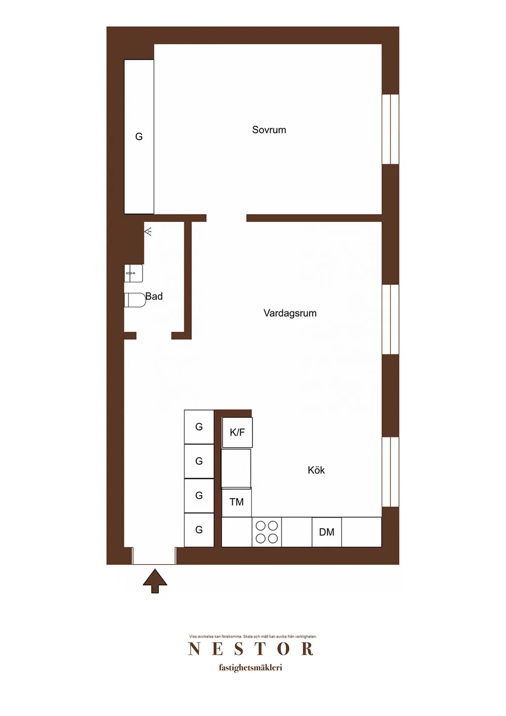 Accents verts dans le salon et chambre bleue foncée : petite mais efficace à Stockholm (48 m²) - Gallery image 18