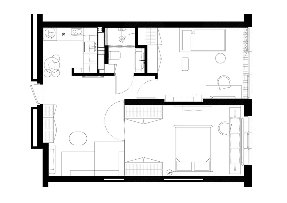 Jasny minimalizm w centrum Kiwana dla młodej rodziny z dzieckiem (59 m²) - Gallery image 21