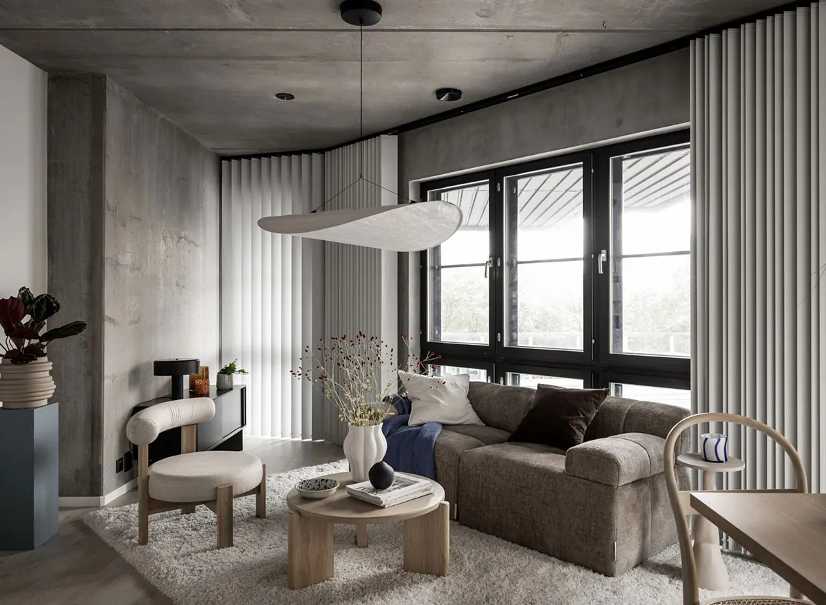 Маленькая скандинавская квартира с бетонными стенами (46 кв. м) - Gallery image 4