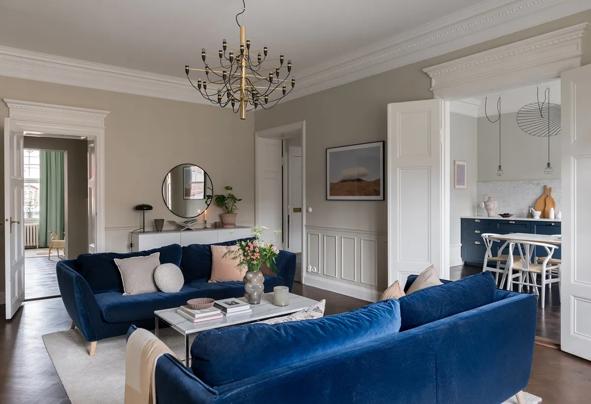 Красивые оттенки синего в дизайне элегантной квартиры в Стокгольме (93 кв. м) - Gallery image 12