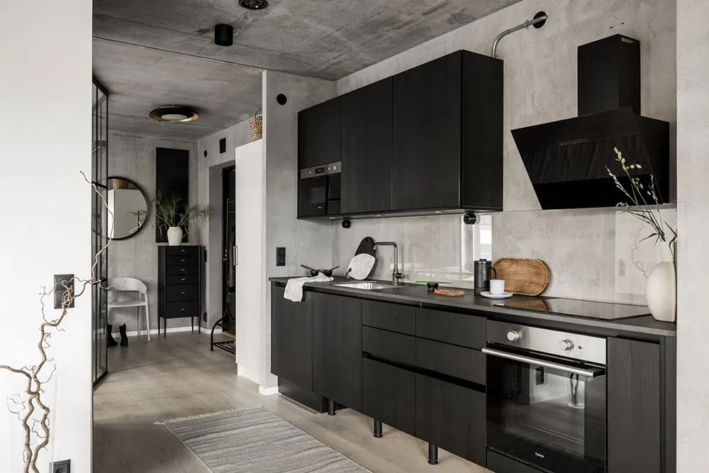 Маленькая скандинавская квартира с бетонными стенами (46 кв. м) - Gallery image 6