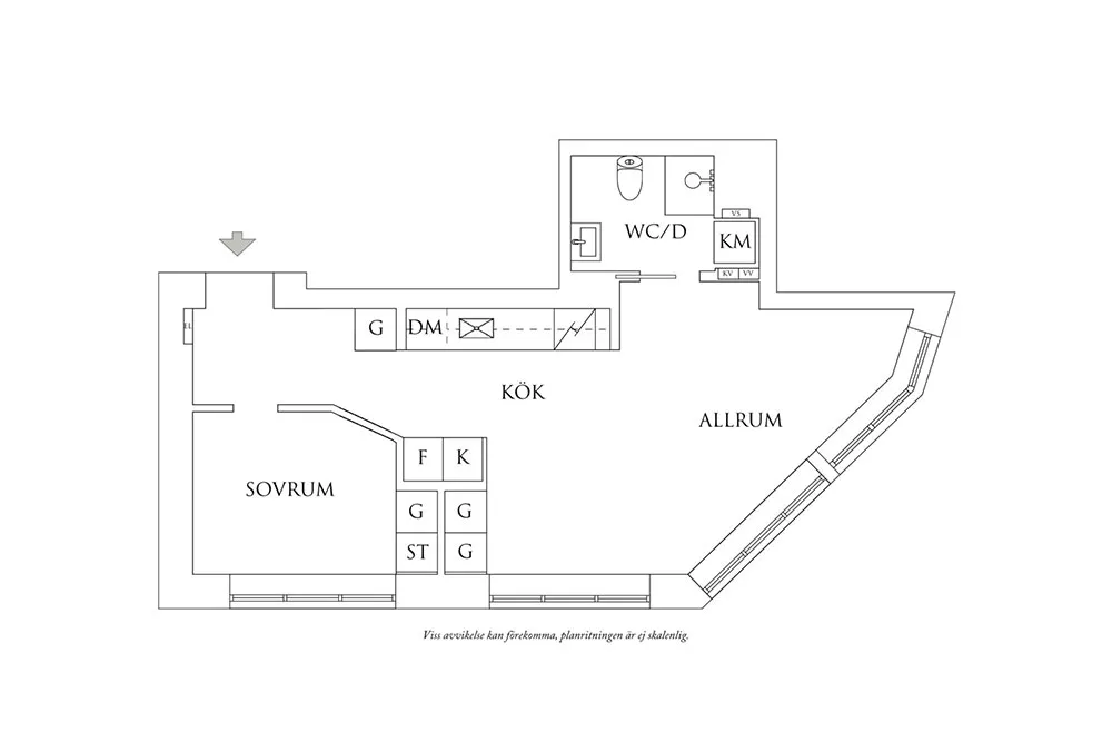 Маленькая скандинавская квартира с бетонными стенами (46 кв. м) - Gallery image 25