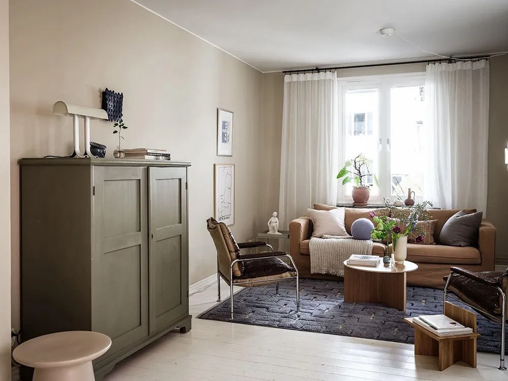 Appartement scandinave avec salon beige et chambre à coucher terre deSienne (68 m²) - Gallery image 3