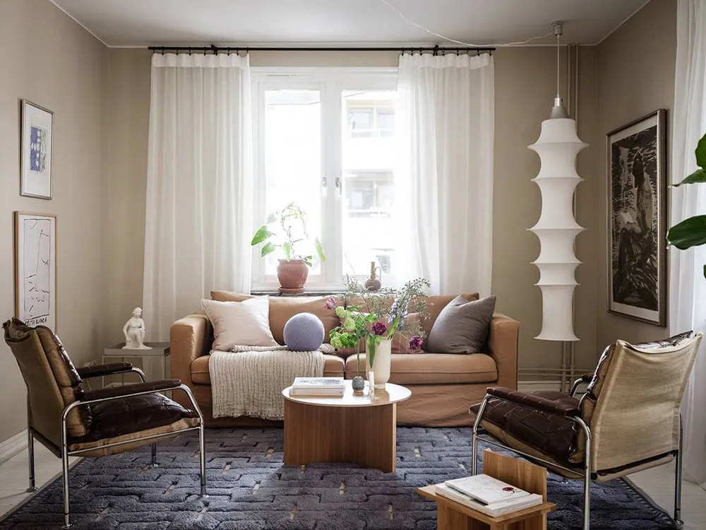 Appartement scandinave avec salon beige et chambre à coucher terre deSienne (68 m²) - Gallery image 5