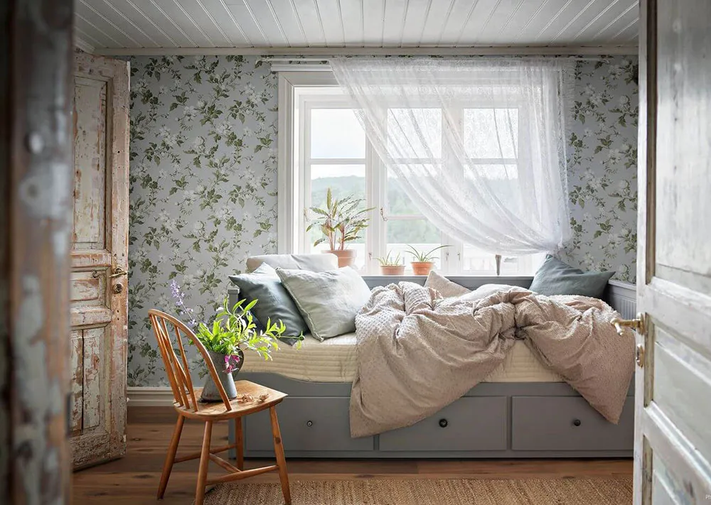 Acogedora casa de campo con papel pintado floral - Gallery image 11