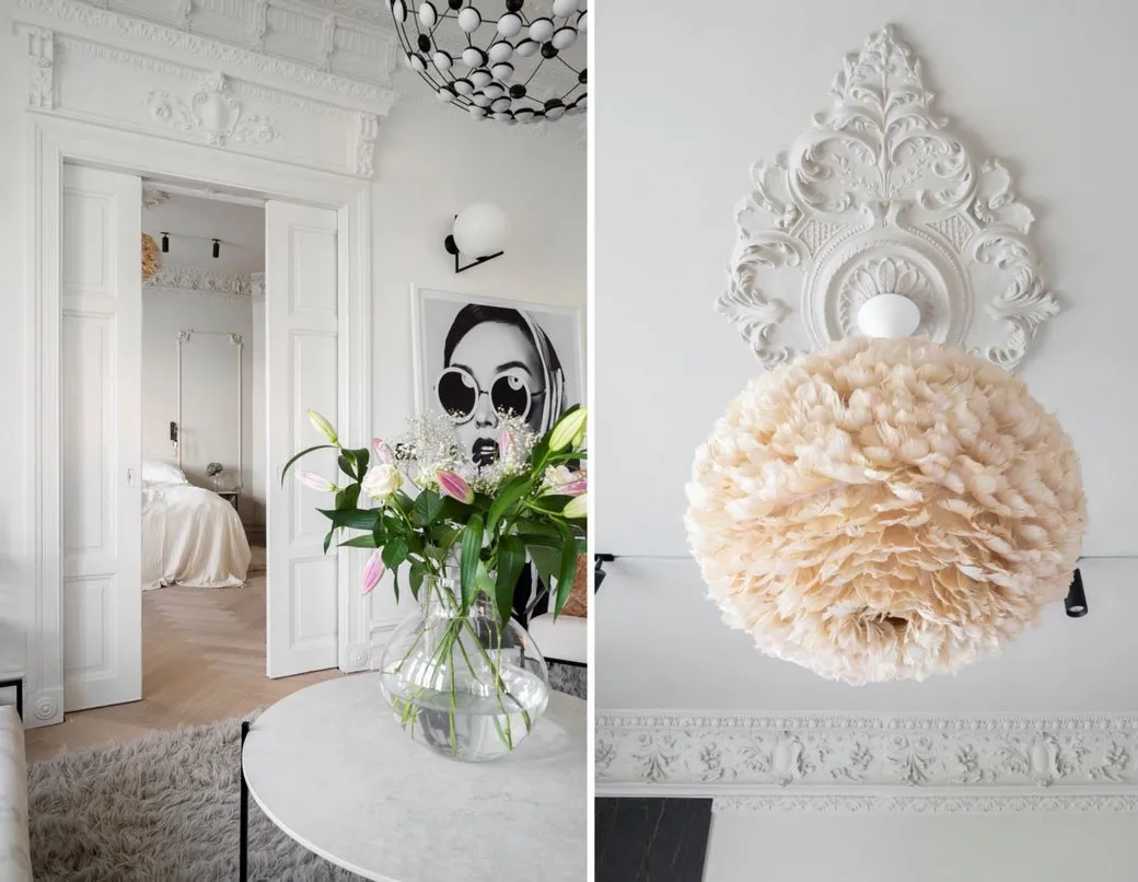 Рояль, чорні акценти та ліпіна: незвичайна квартира в Стокгольмі - Gallery image 14