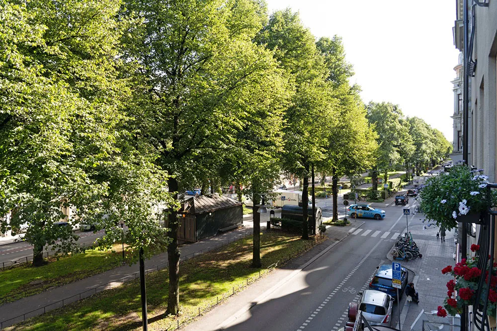 Black Kitchen and Park View: Small Modern Apartment in Stockholm (37 sqm) - Gallery image 3