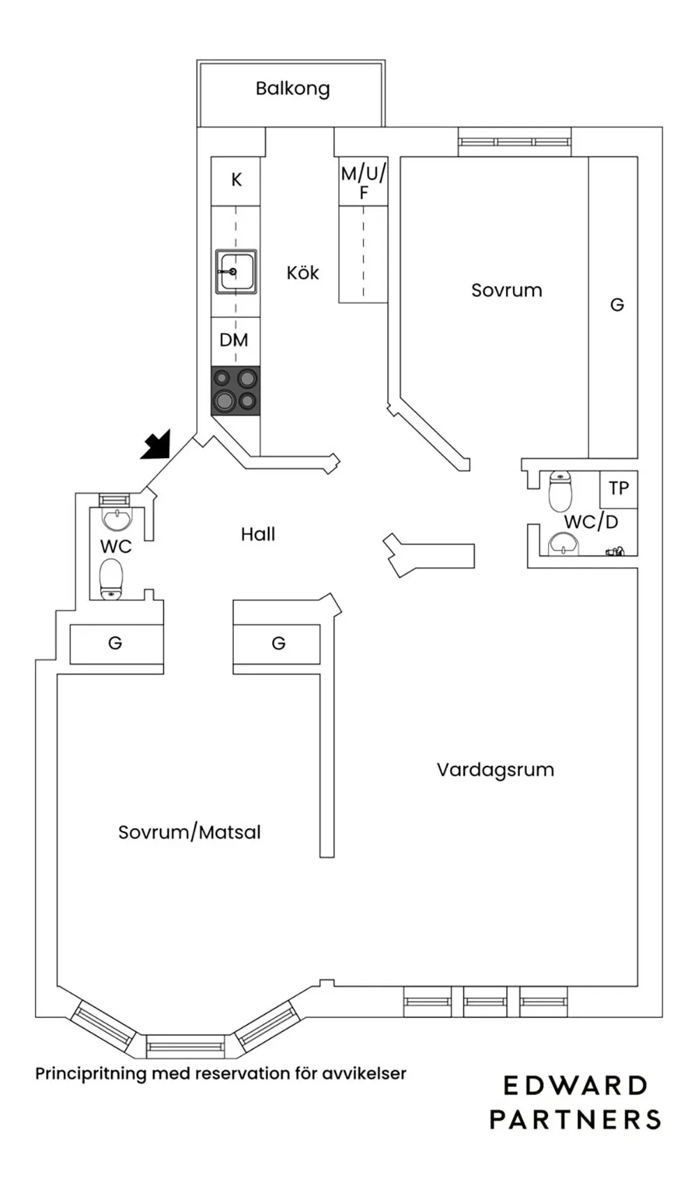 Темний під і біла меблі: квартира в Стокгольмі (90 кв. м) - Gallery image 31