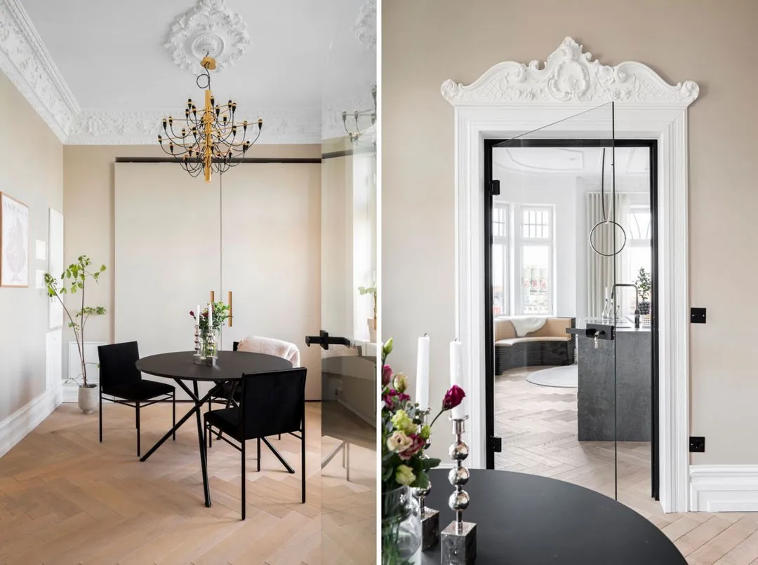 Рояль, чорні акценти та ліпіна: незвичайна квартира в Стокгольмі - Gallery image 18