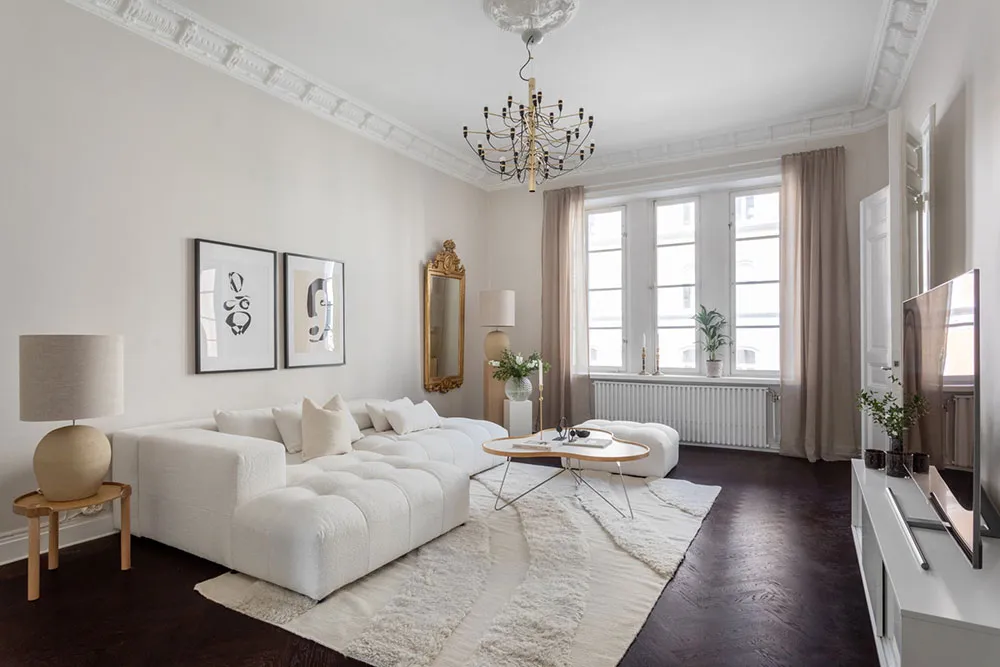 Темний під і біла меблі: квартира в Стокгольмі (90 кв. м) - Gallery image 2