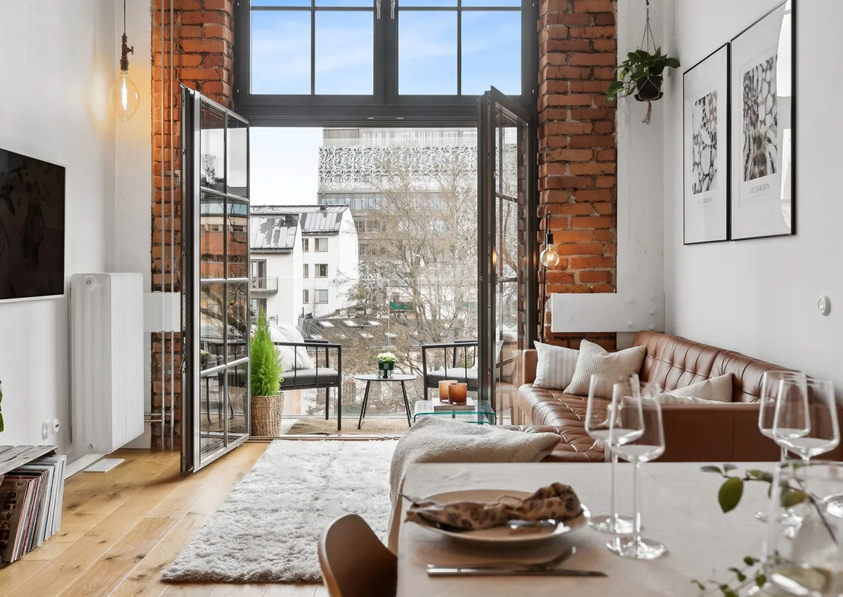 Brique, béton et style scandinave : appartement dans une ancienne usine à Stockholm (54 m²) - Gallery image 2