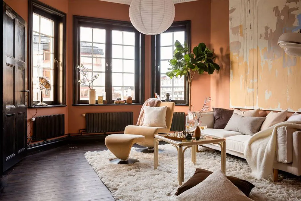 Терракотові стіни та темні акценти: нестандартна квартира в Стокгольмі (60 кв. м) - Gallery image 2