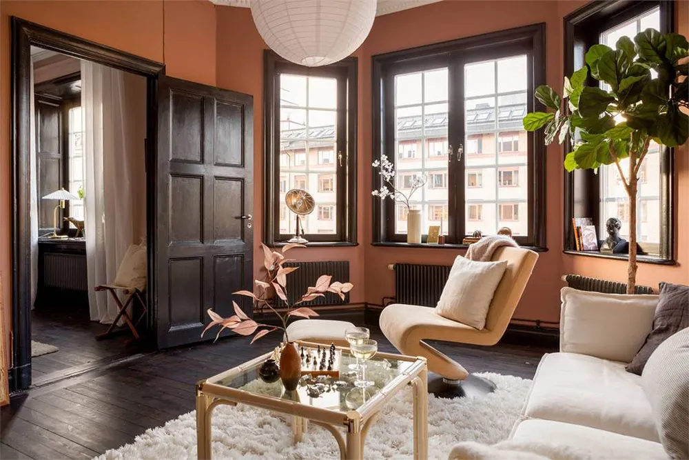 Терракотові стіни та темні акценти: нестандартна квартира в Стокгольмі (60 кв. м) - Gallery image 5