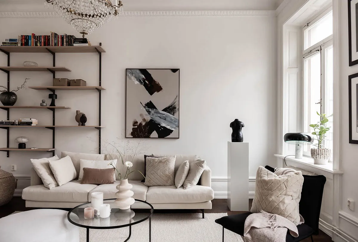 Елегантний білий інтер'єр із стильними темними акцентами (82 кв. м) - Gallery image 3