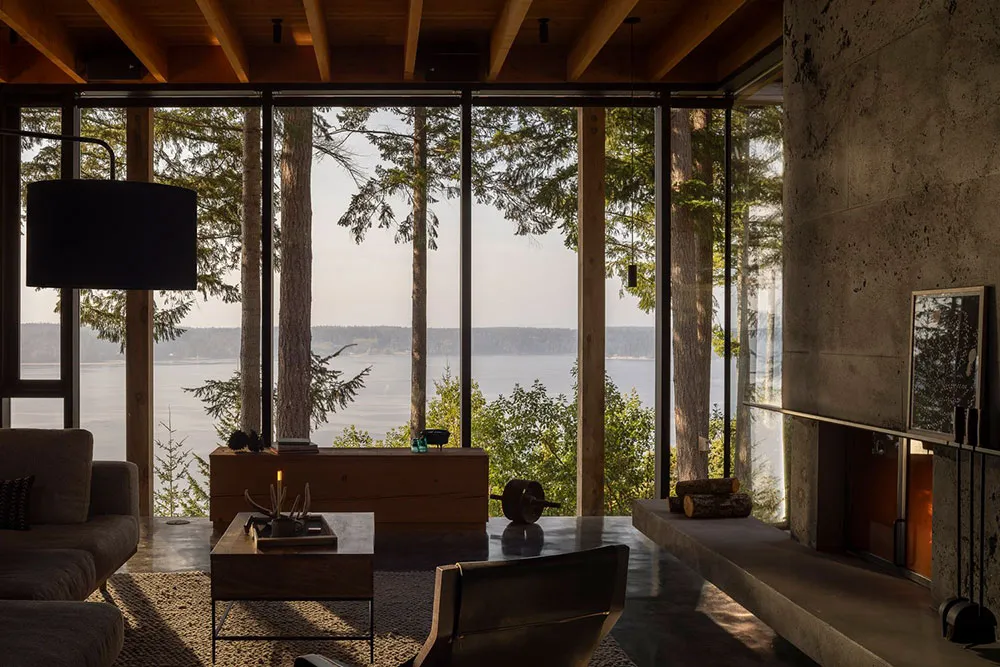 Verre, bois et béton : une maison minimaliste au bord d'un lac dans l'État de Washington - Gallery image 7