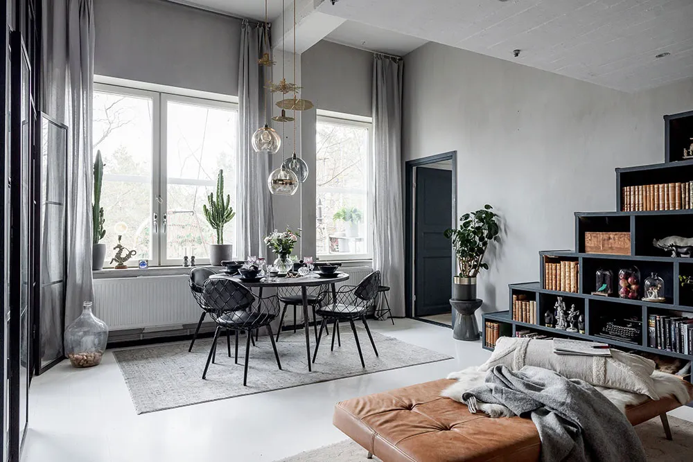 スウェーデンにある73平方メートルの魅力的なロフト付きアパートのデザインにおける様々なスタイルの要素 - Gallery image 3
