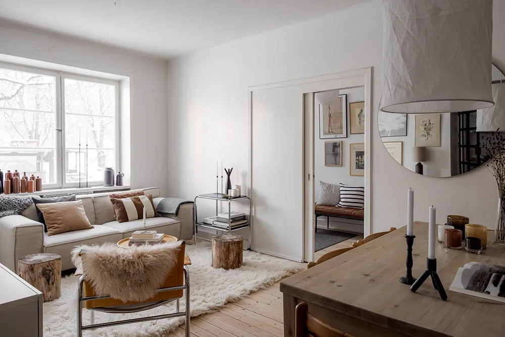 Warm Notes in the Interior of a Compact Apartment with a Through Living Room (61 sq. m) - Gallery image 12