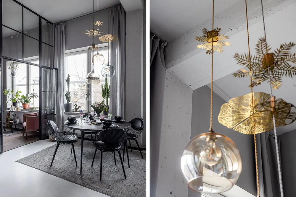 スウェーデンにある73平方メートルの魅力的なロフト付きアパートのデザインにおける様々なスタイルの要素 - Gallery image 7