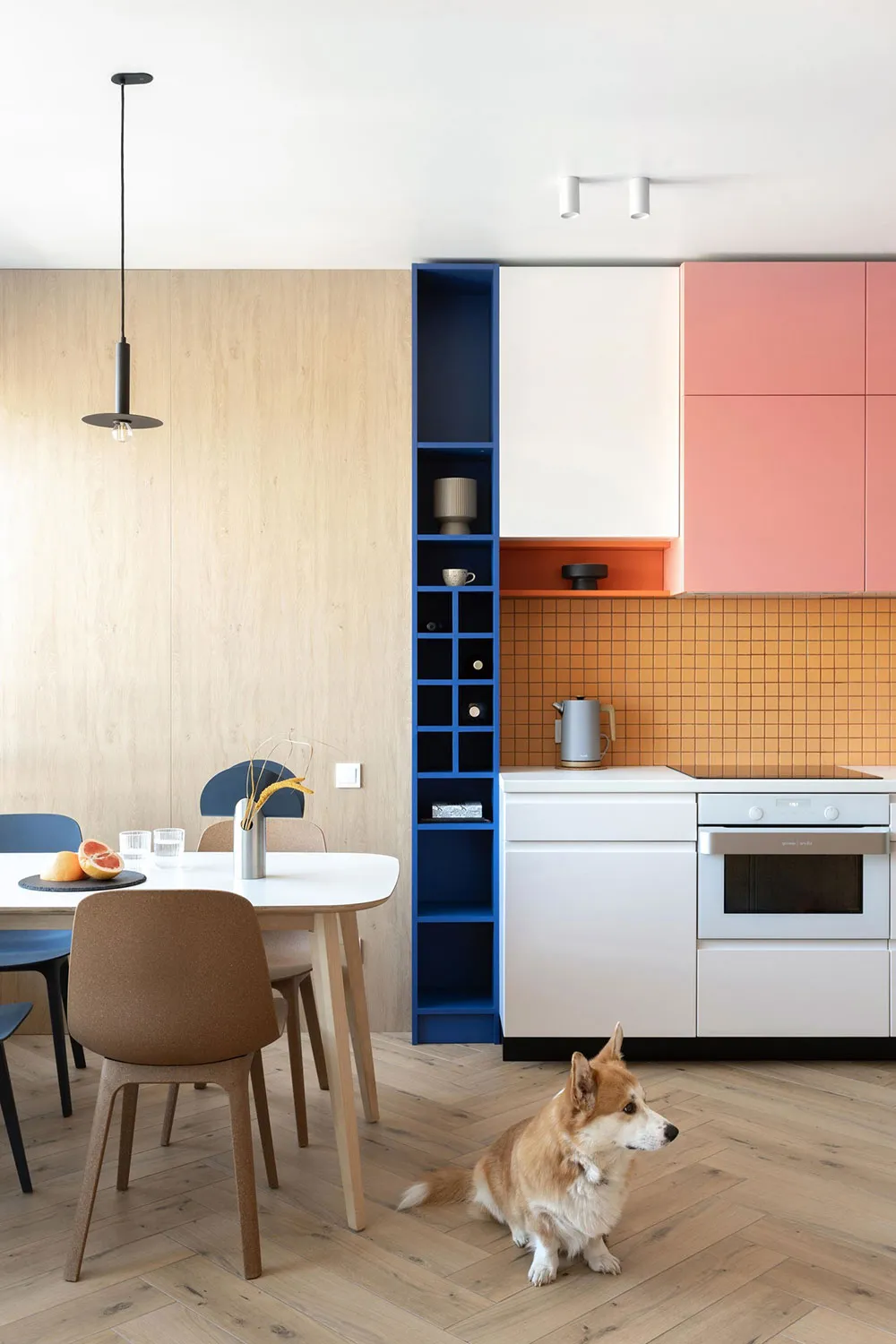 Diseño de interior moderno colorido para una familia joven con perro en Kiev (75 m²) - Gallery image 1
