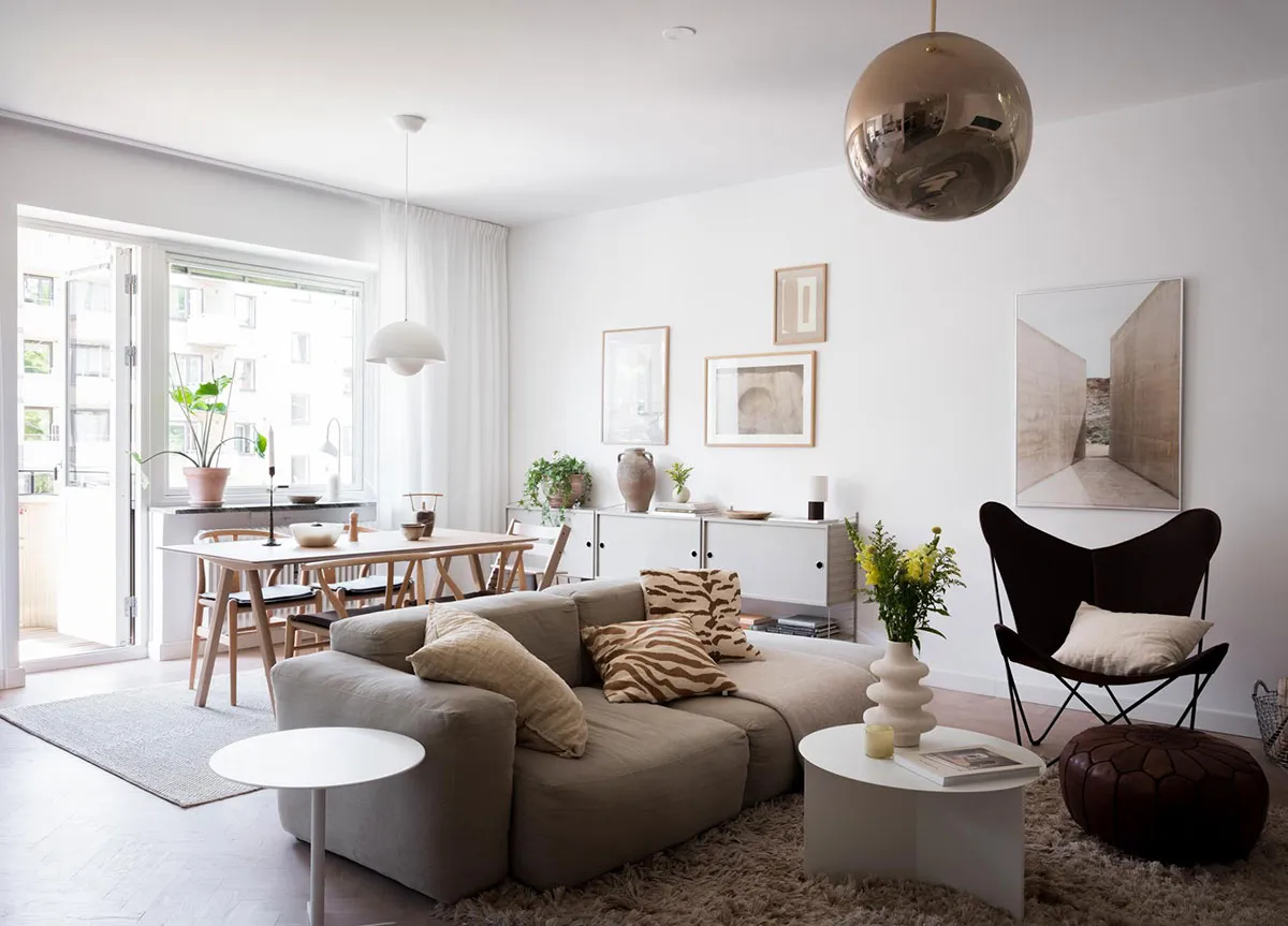 Przyjazny skandynawski interior trzykomnatnego mieszkania (75 m²) - Gallery image 3