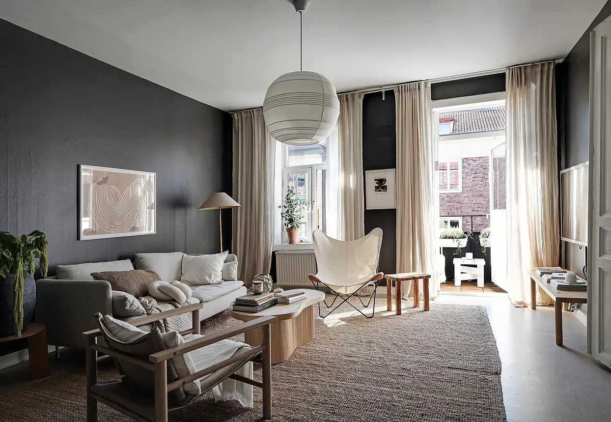 Уютный черно-белый интерьер шведской квартиры - Gallery image 7