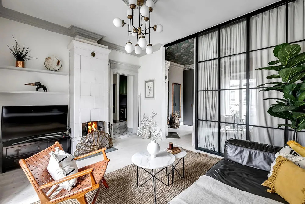 Szwedzki mieszkanie z windową schodami i sypialnią za szybą (72 m²) - Gallery image 12