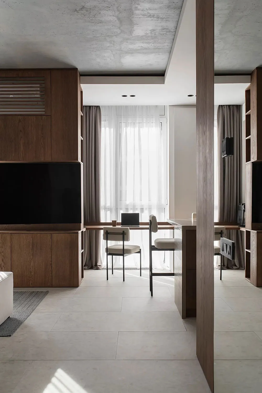 Minimalistische Wohnung in Kiew mit Schlafzimmer hinter Glas (46 qm) - Gallery image 6