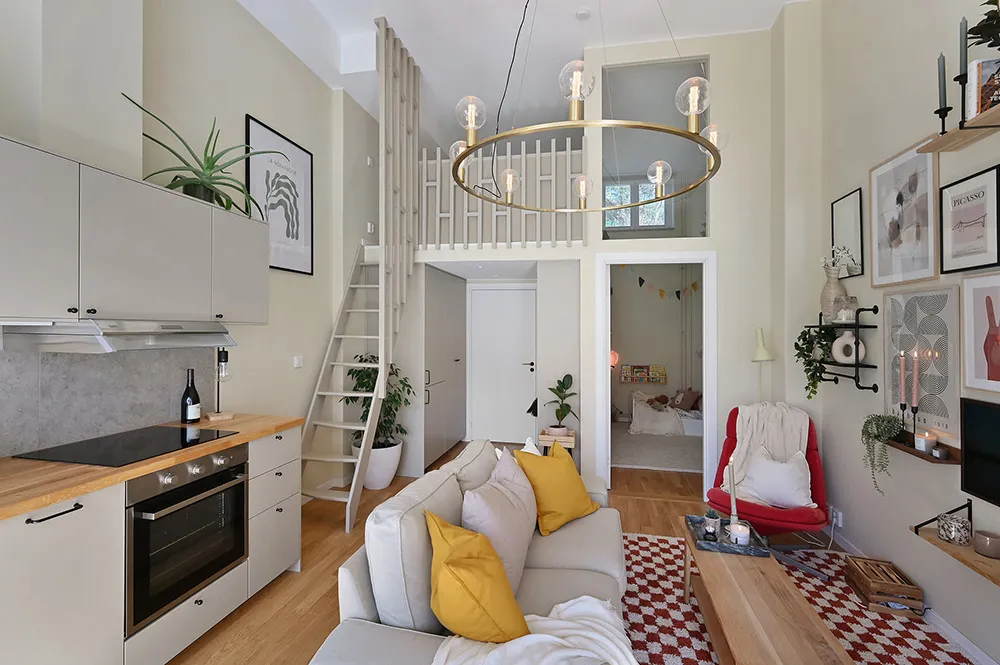 Яркий и тёплый интерьер небольшой квартиры на первом этаже в Стокгольме (34 кв. м) - Gallery image 6