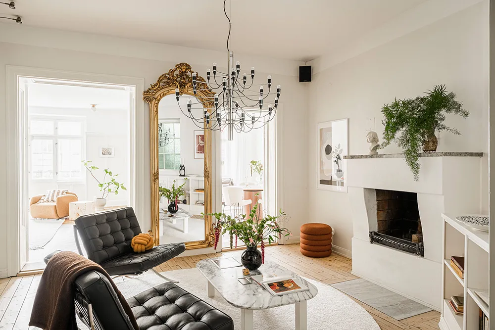 Teintes douces du blanc dans le design d'un appartement suédois spacieux - Gallery image 25