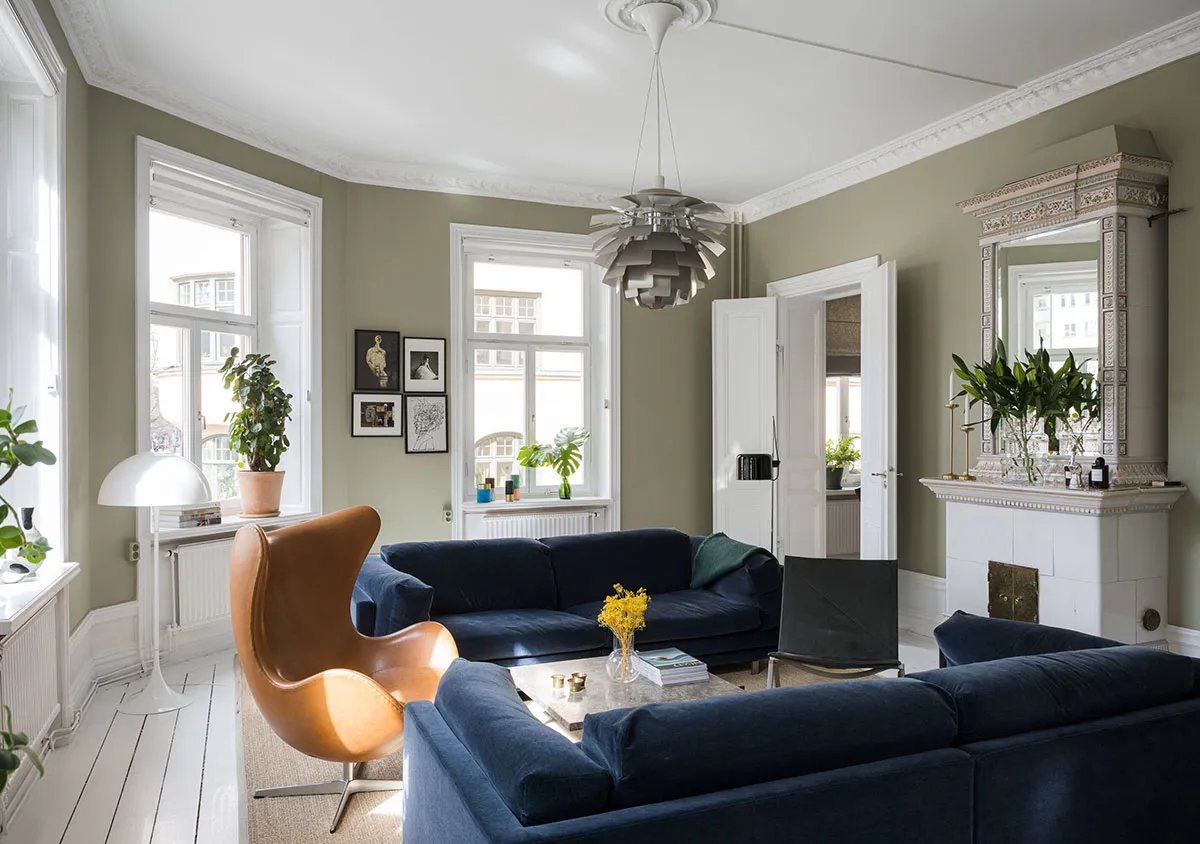 Sala oliva y tablas de surf: apartamento espacioso en Estocolmo - Gallery image 2