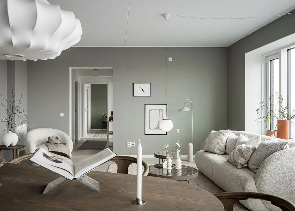 Nowoczesny skandynawski interior w odcieniach szarości w wysokim budynku w Gotenburze - Gallery image 14