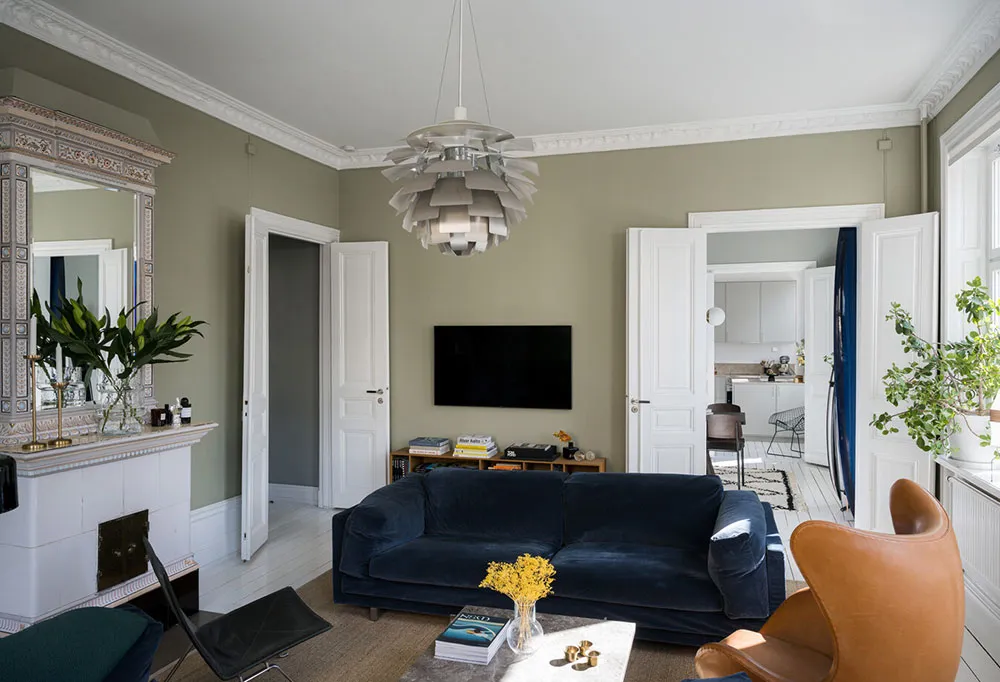 Sala oliva y tablas de surf: apartamento espacioso en Estocolmo - Gallery image 6