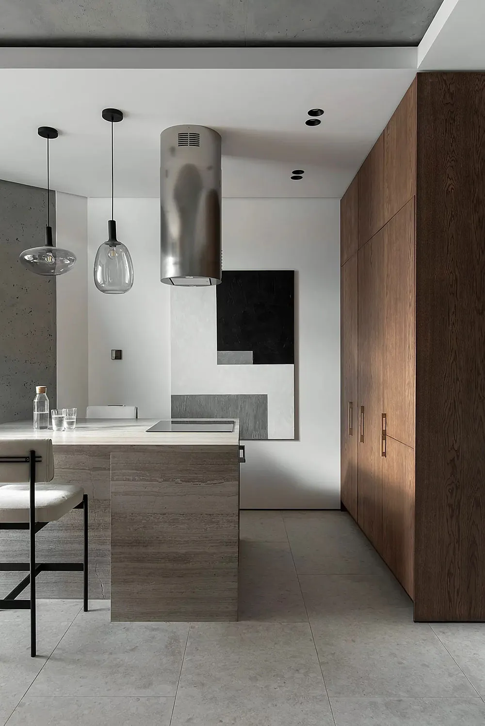 Minimalistische Wohnung in Kiew mit Schlafzimmer hinter Glas (46 qm) - Gallery image 1