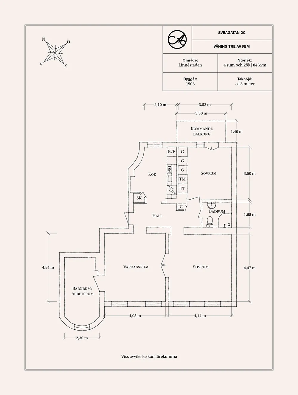 Portes anciennes luxueuses et carte vintage sur le mur de la salle à manger : appartement à Göteborg (84 m²) - Gallery image 33