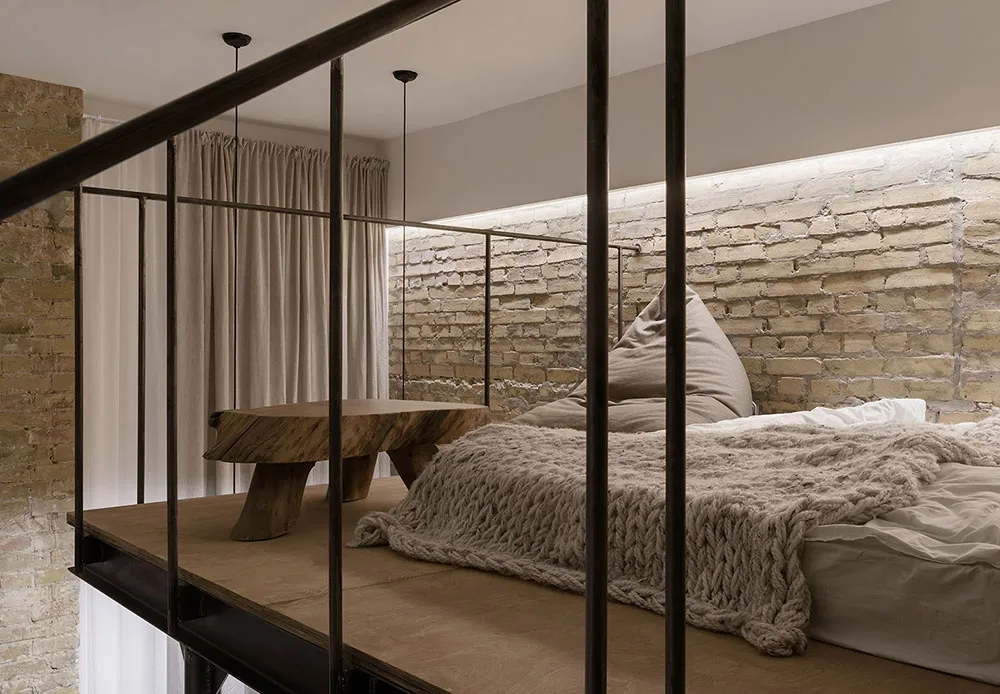 Minimalismo industrial y antresol: pequeña vivienda soltera en Kiev (41 m²) - Gallery image 5