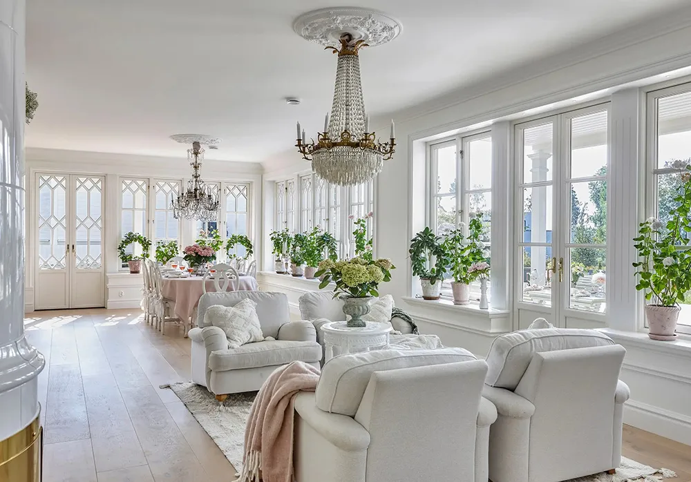 Grand et élégant cottage de campagne blanc en Suède - Gallery image 6