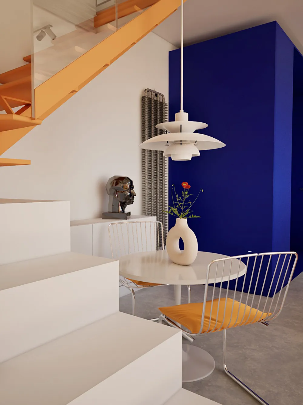 Small two-level apartment in Poland with colorful accents - Gallery image 5