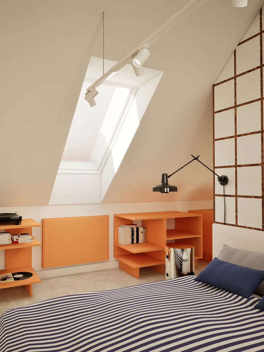 Small two-level apartment in Poland with colorful accents - Gallery image 12