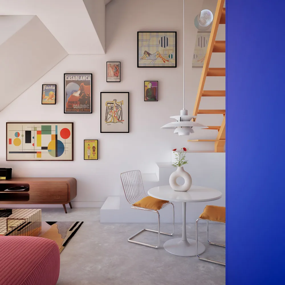Small two-level apartment in Poland with colorful accents - Gallery image 1